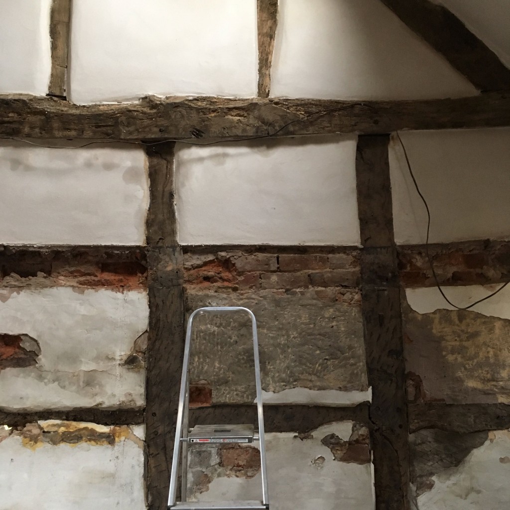 Inside of the gable end wall before renovations